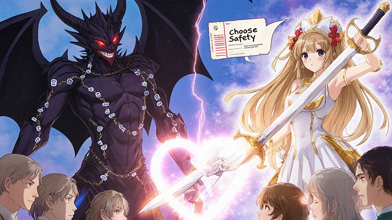 Heroic azithromycin defeating clarithromycin in a magical battle to save patients.