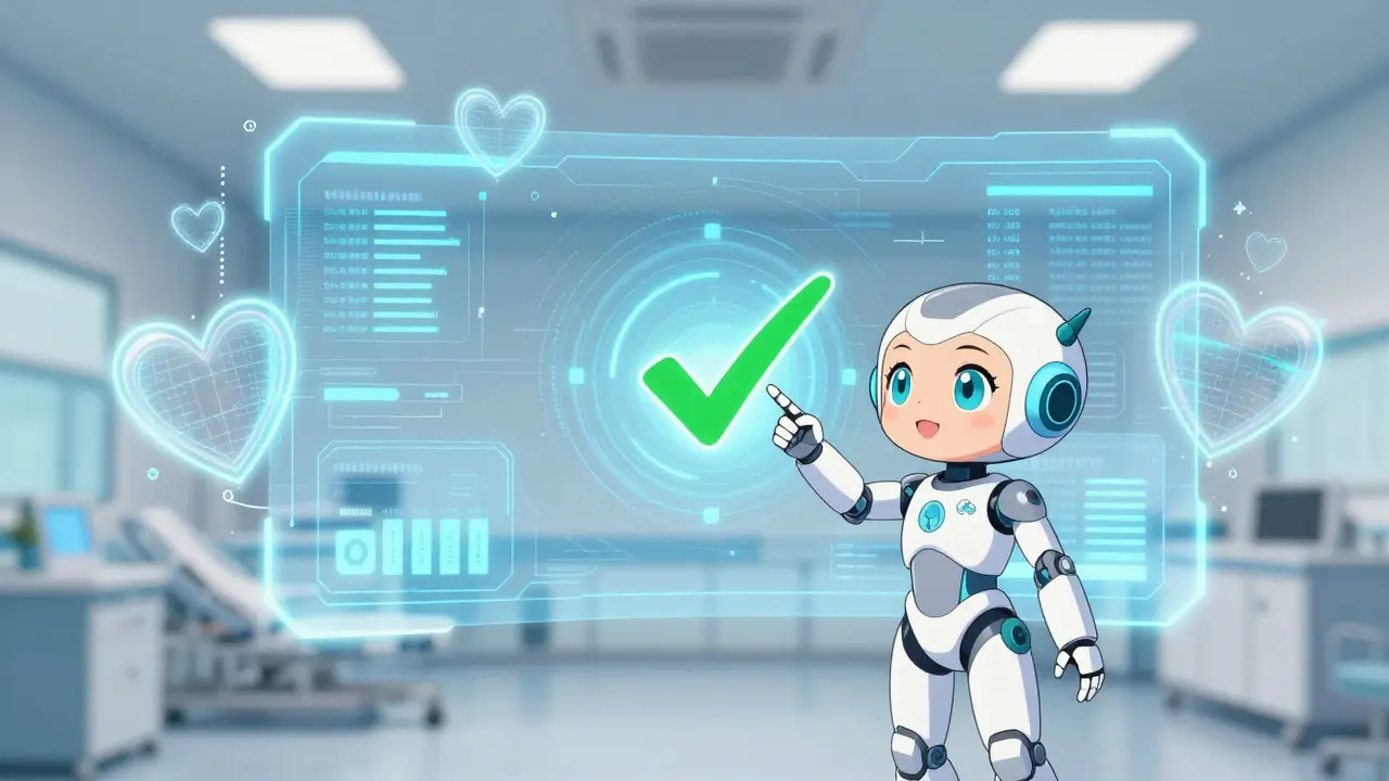 Futuristic health dashboard with magical verification